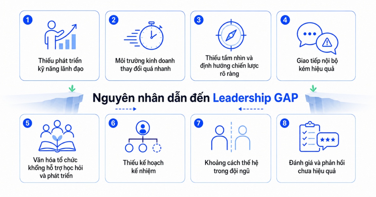 nguyên nhân dẫn đến leadership gap