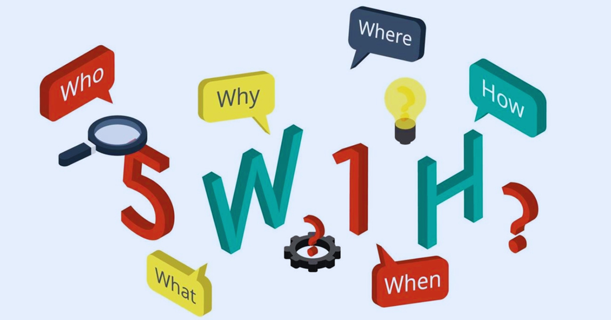 5W1H là phương pháp đặt câu hỏi và giải quyết vấn đề nhằm mục đích xem xét các ý tưởng và vấn đề từ những góc độ khác nhau. Nó giúp hiểu vấn đề tốt hơn và tìm ra nguyên nhân gốc rễ của nó. 5W là từ viết tắt của What, Where, When, Why và Who, H là viết tắt của How.