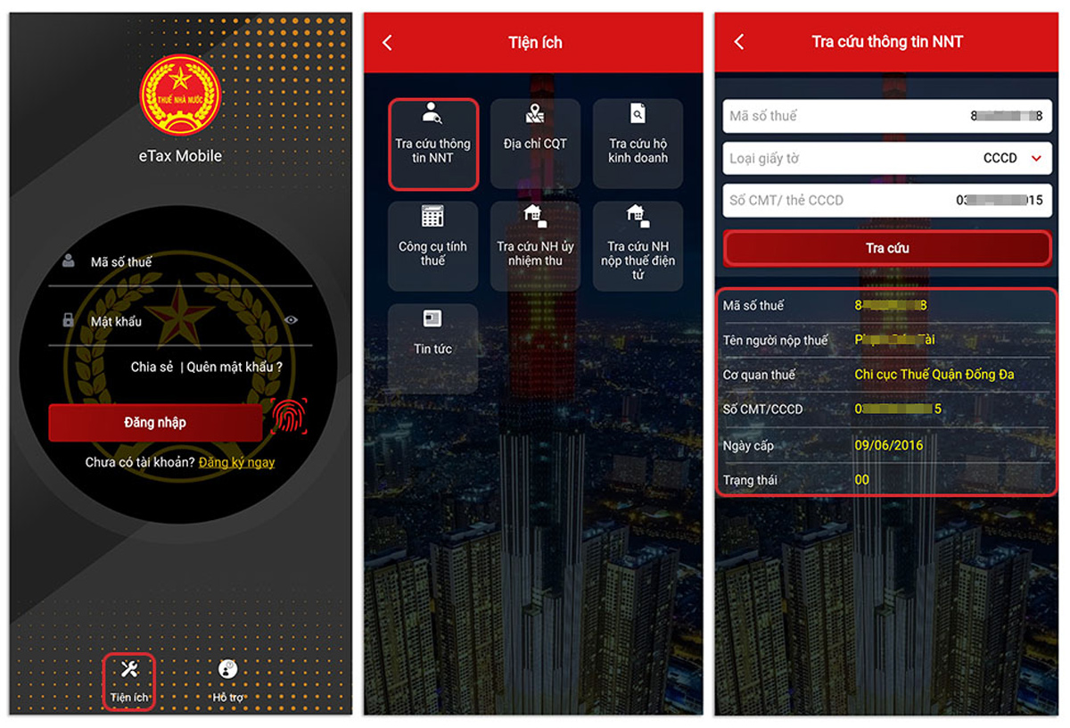 Tra cứu mã số thuế cá nhân qua ứng dụng eTax Mobile