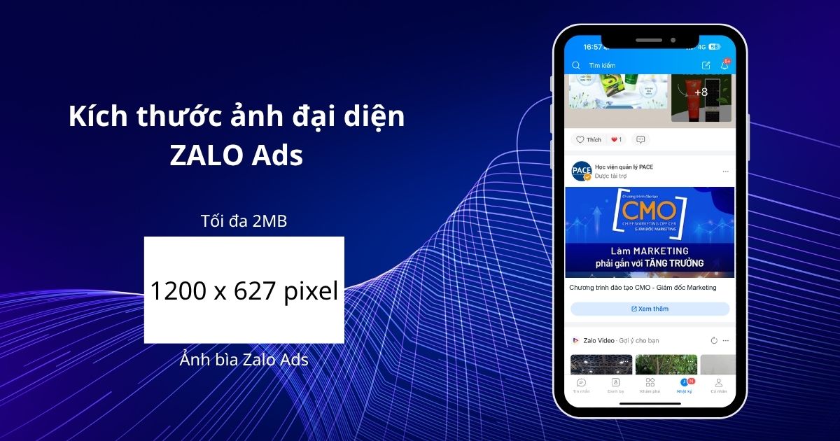 kích thước ảnh video trên zalo ads