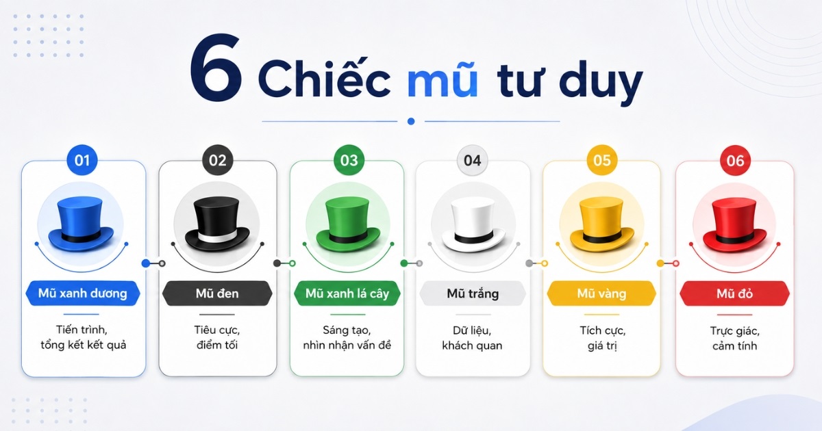 đặc điểm 6 chiếc mũ tư duy